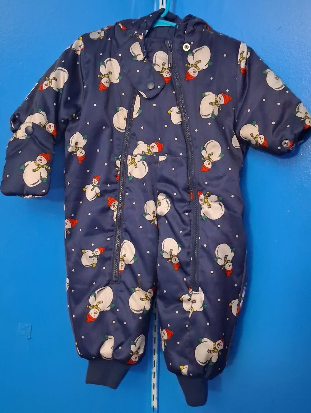 Lands' End Navy Snowman Print Snow Suit